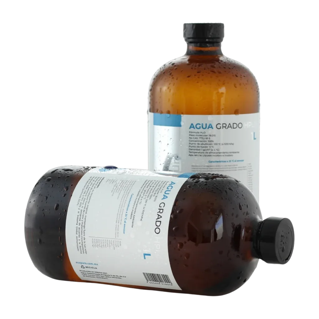 Agua grado HPLC Ecopura en botellas