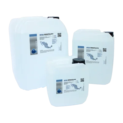 Agua bidestilada Ecopura en sus diferentes presentaciones