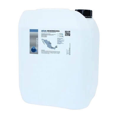 Agua desionizada Ecopura en garrafa de 20 litros