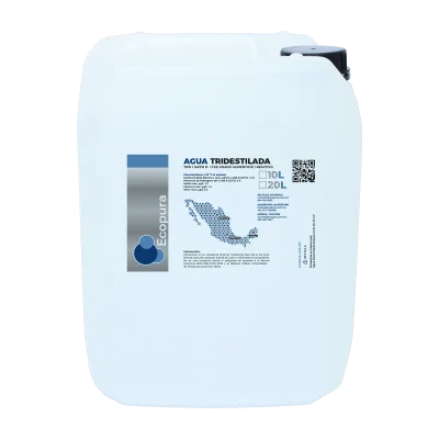 Agua tridestilada Ecopura en garrafa de 20 litros